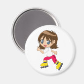 Rollerblading meisje magneet (Voorkant / Achterkant)