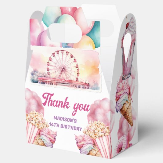 Rollercoaster Party Custom Fun en Kleurrijk Bedankdoosjes (Geopend)