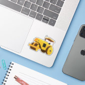 Rollerconstructietransport Sticker (Laptop met iPhone)