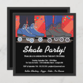 Rollers Skating Birthday Party Invitation for Boys Kaart (Voorkant / Achterkant)
