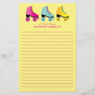 RollerSchaats Kind Cute Retro Skating Briefpapier