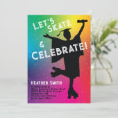 Rollerschaatscollepel Rainbow Silhouette Kaart (Staand voorkant)