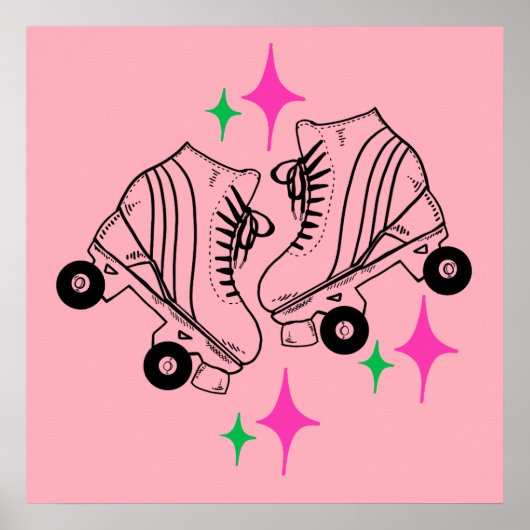 RollerSchaatsen Derby Skating roze Poster (Voorkant)