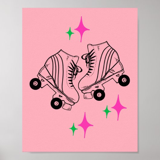 RollerSchaatsen Derby Skating roze Poster (Voorkant)