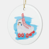 RollerSchaatsen met Waterverf Splash Keramisch Ornament (Links)