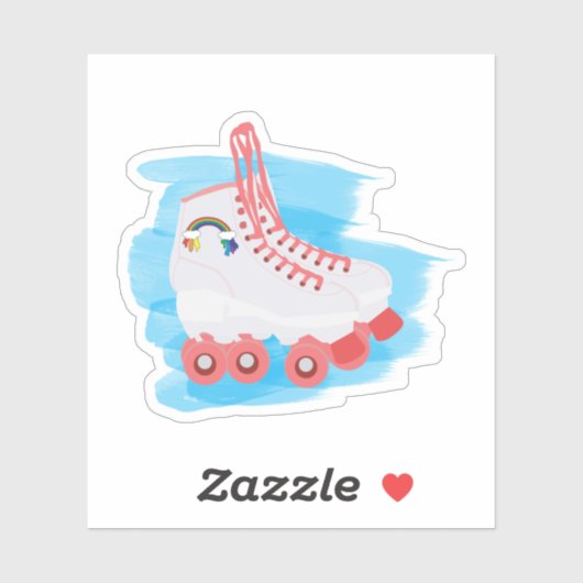 RollerSchaatsen met Waterverf Splash Sticker (Vel)