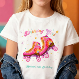 Rollerskate Let's Roll Schaatsmeisje Verjaardag T-shirt