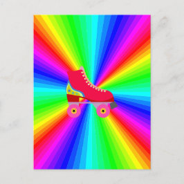 Rollerskate op kleurenspectrum radiaal briefkaart
