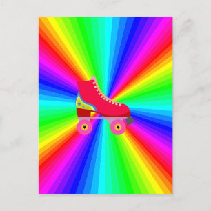 Rollerskate op kleurenspectrum radiaal briefkaart