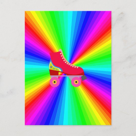 Rollerskate op kleurenspectrum radiaal briefkaart (Voorkant)