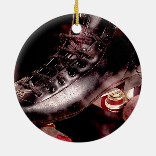 Rollerskate Roller Derby Grunge Style Keramisch Ornament (Achterkant)