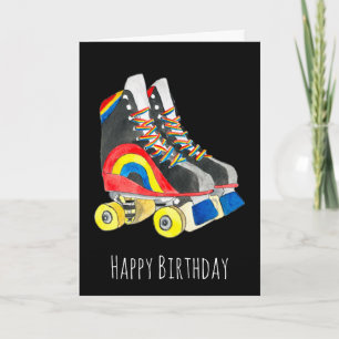 Rollerskates retro-tachtigheden kaart