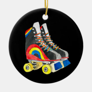 Rollerskates retro-tachtigheden keramisch ornament