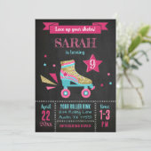 Rollerskating Party Roller Schaatsen Verjaardag Kaart (Staand voorkant)