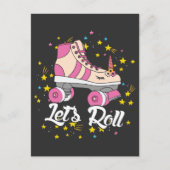 Rollerskating Unicorn Lover Let's Roll party Briefkaart (Voorkant)