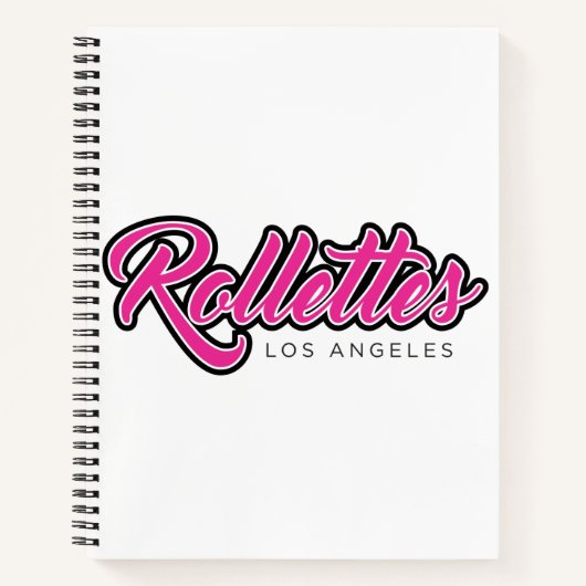 Rollettes notebook roze logo notitieboek (Voorkant)