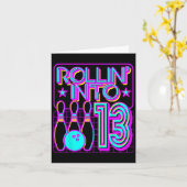 Rollin in 13 Bowling Bowler 13e verjaardag Kaart (Gele Bloem)