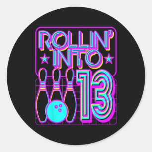 Rollin in 13 Bowling Bowler 13e verjaardag Ronde Sticker