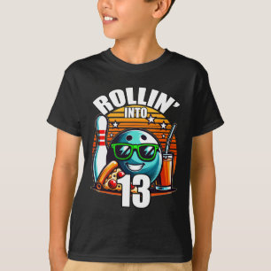Rollin In 13 Bowling Verjaardagsfeest 13e Verjaard T-shirt