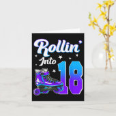 Rollin In 18 Rolschaatsen Thema Verjaardag 18e Kaart (Gele Bloem)