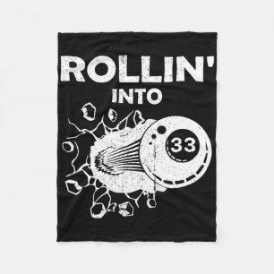 Rollin In 33 Biljart 33e Verjaardag Vlammende Bil Fleece Deken