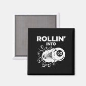 Rollin In 52 Biljart 52e Verjaardag Vlammende Bil Magneet (Voorkant / Achterkant)