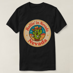 Rollin' in Nevada_ Cactus met dobbelsteen kunstwer T-shirt