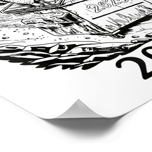 Rollin’ Into 2026 Dumpster Fire New Year Party Fun Poster (Hoek)