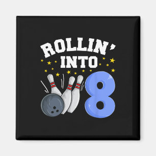 Rollin’ Into 8 Verjaardag Jongen Bowlen 8e Verjaar Magneet
