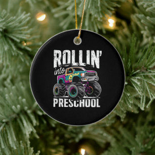 Rollin' Into Preschool Monster Truck Terug naar sc Keramisch Ornament