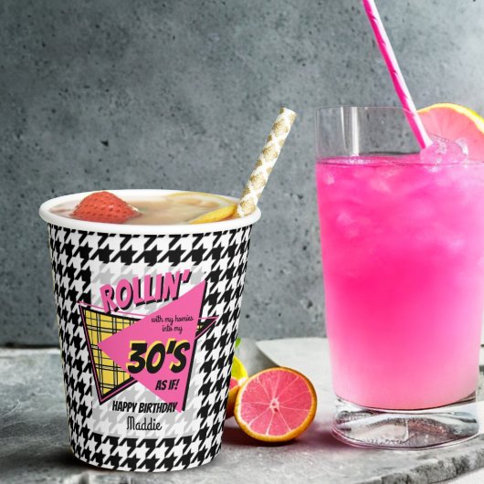 Rollin’ met mijn homies 30e verjaardag houndstooth papieren bekers