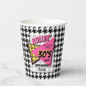 Rollin’ met mijn homies 30e verjaardag houndstooth papieren bekers (Voorkant)