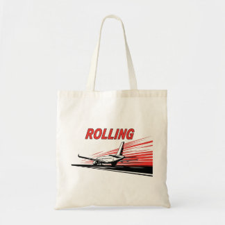Rolling Airplane Aviation Tote Bag