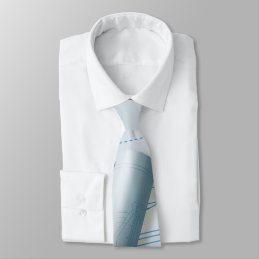 Rolling Blueprint Construction Home Repair Necktie Stropdas (Gebonden)