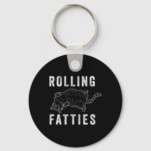 Rolling Fatties Chonk Kat Liefhebber Gift Kat Mam Sleutelhanger