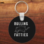 Rolling Fatties Chonk Kat Liefhebber Gift Kat Mam Sleutelhanger (Voorkant)