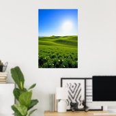 Rolling Green Hills in het voorjaar Poster (Thuiskantoor)