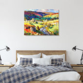 Rolling Hills, rustige muren - een landschap in Yo Canvas Afdruk (Insitu (Slaapkamer))