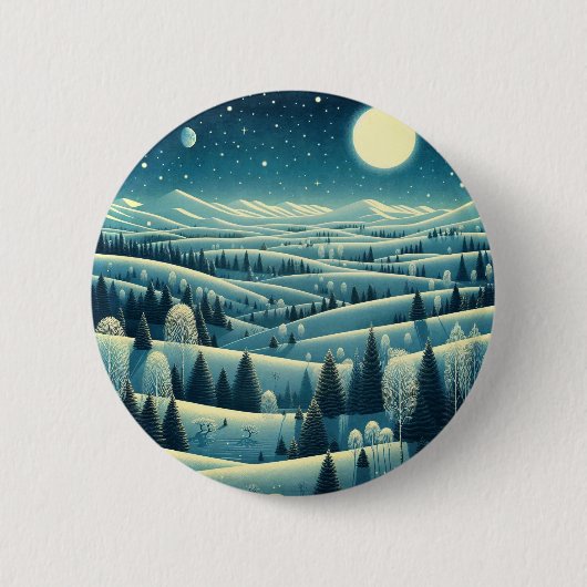 Rolling Hills van de winter Ronde Button 5,7 Cm (Voorkant)
