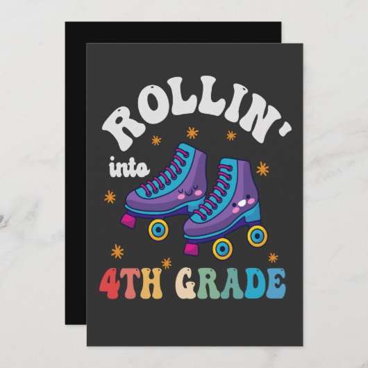 Rolling in 4th Grade Terug naar School Roller Scha Kaart (Voorkant / Achterkant)
