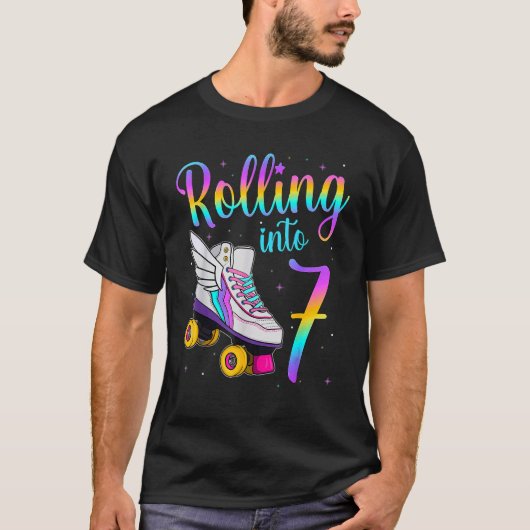 Rolling in 7 jaar Lets Roll I'm Turning 7 Roll T-shirt (Voorkant)