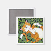 Rolling in Clover - Aimant d'art de chat (Recto/Verso)