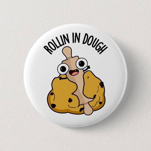 Rolling in deeg grappig bakken woordje ronde button 5,7 cm (Voorkant)