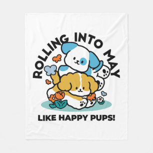 Rolling in mei als Happy Pups - Schattigee lenteho Fleece Deken