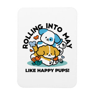 Rolling in mei als Happy Pups - Schattigee lenteho Magneet