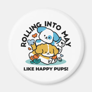 Rolling in mei als Happy Pups - Schattigee lenteho Magneet