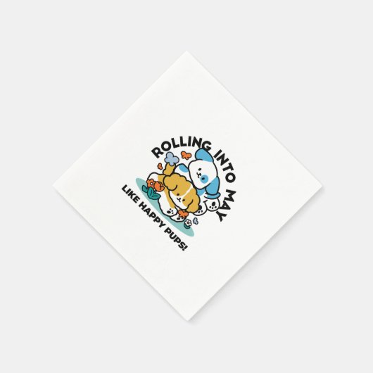 Rolling in mei als Happy Pups - Schattigee lenteho Servet (Hoek)