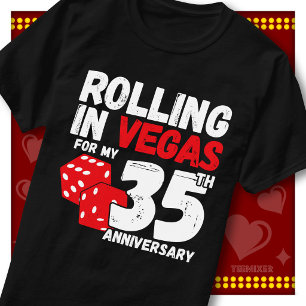 Rolling In Vegas 35e Verjaardag Grappig Koppel T-shirt