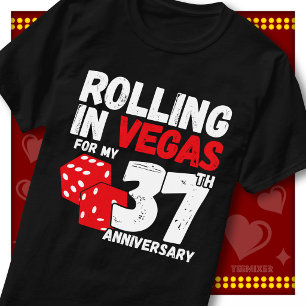 Rolling In Vegas 37e Verjaardag Grappig Koppel T-shirt