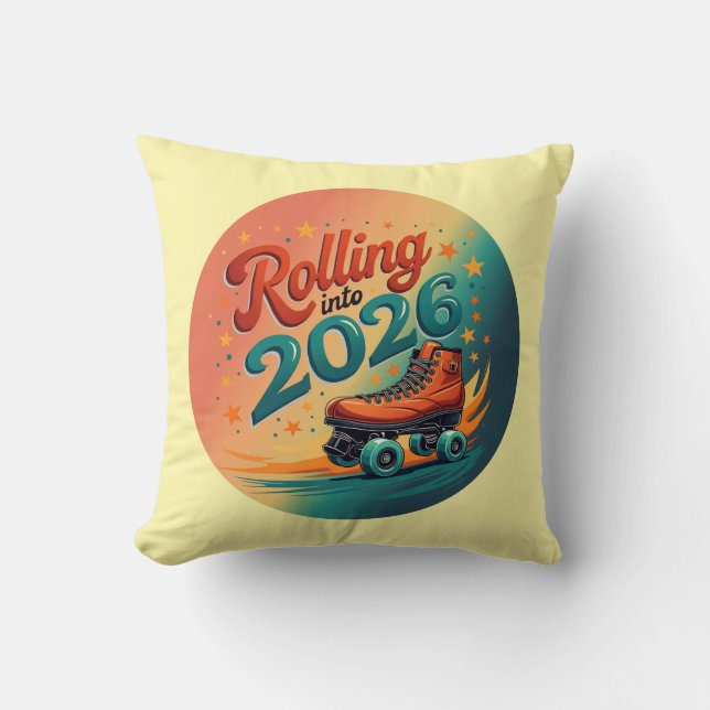 Rolling Into 2026 Retro Decorative Pillow Kussen (Voorkant)
